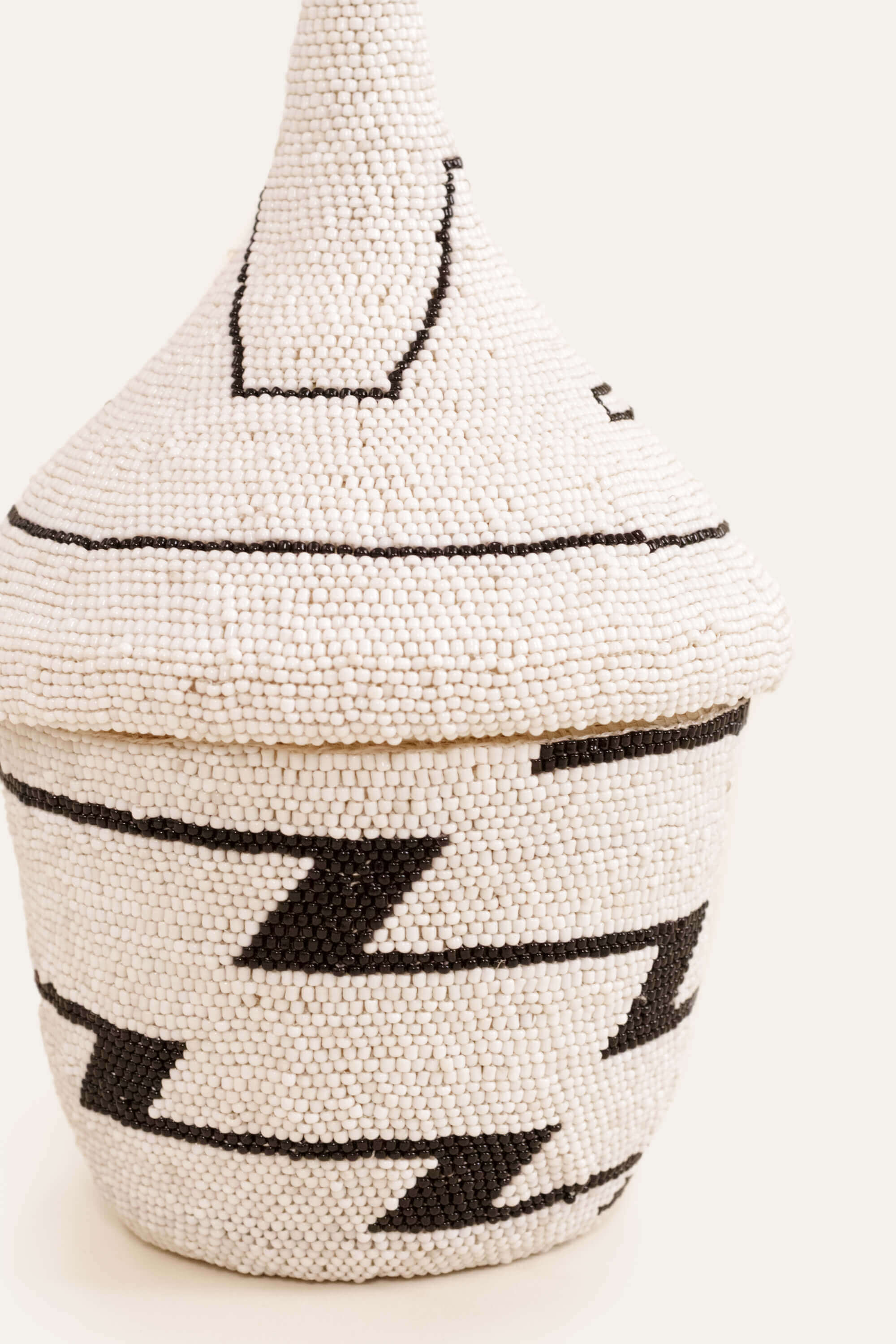 Indego Africa Decorative Baskets Zig Zag Beaded Peace Basket