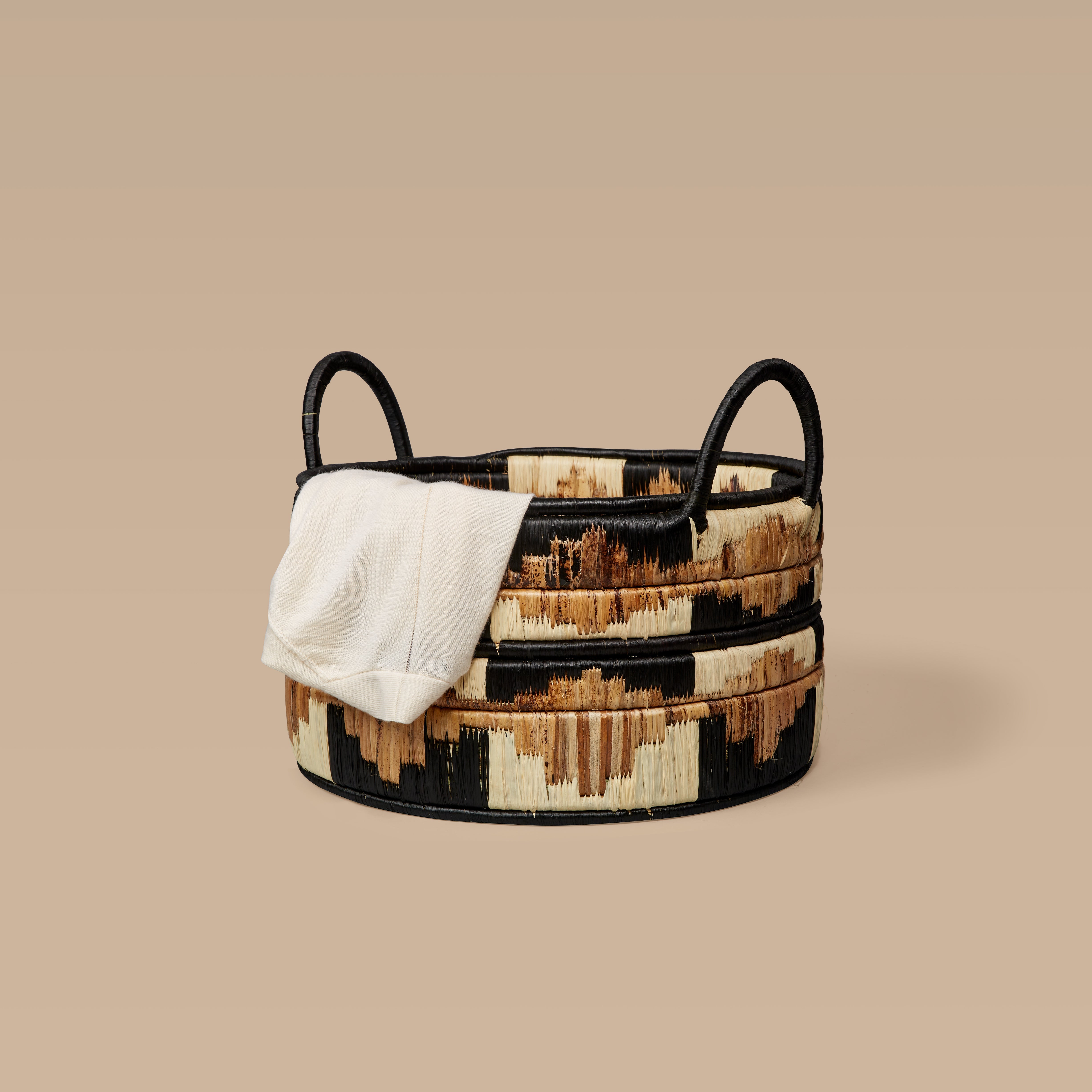 Indego Africa Storage Baskets Kire Floor Basket in Black