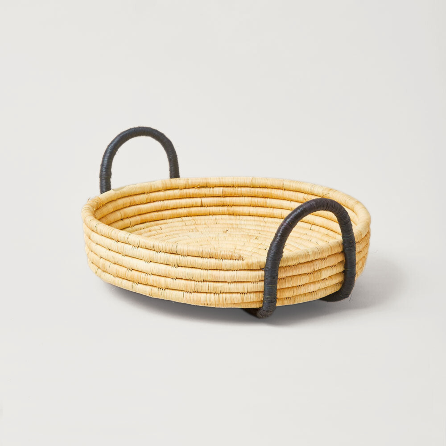 Indego Africa Trays Contrast Handle Raffia Tray