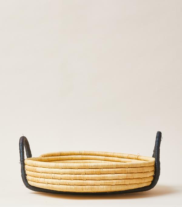 Indego Africa Trays Contrast Handle Raffia Tray