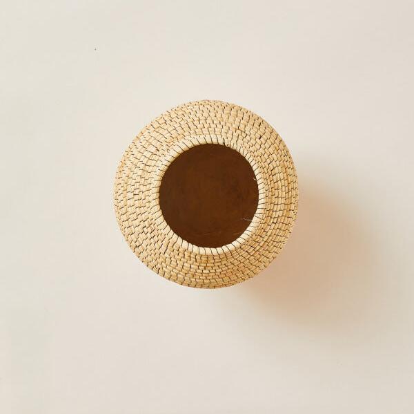 Indego Africa Vases Copabu Wood + Raffia Vase