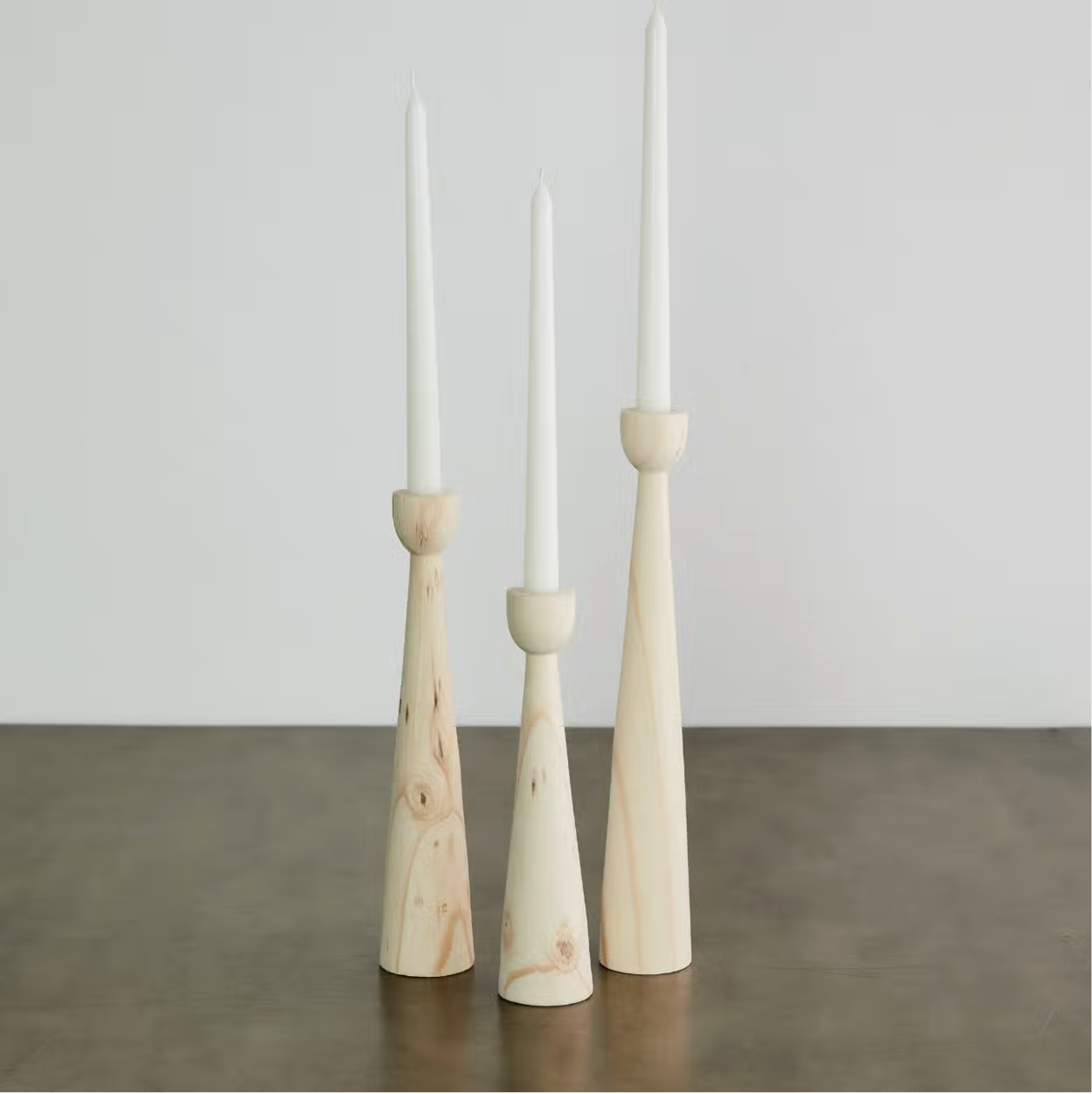 kanju candle holder Tapered Pine Candlestick Holders