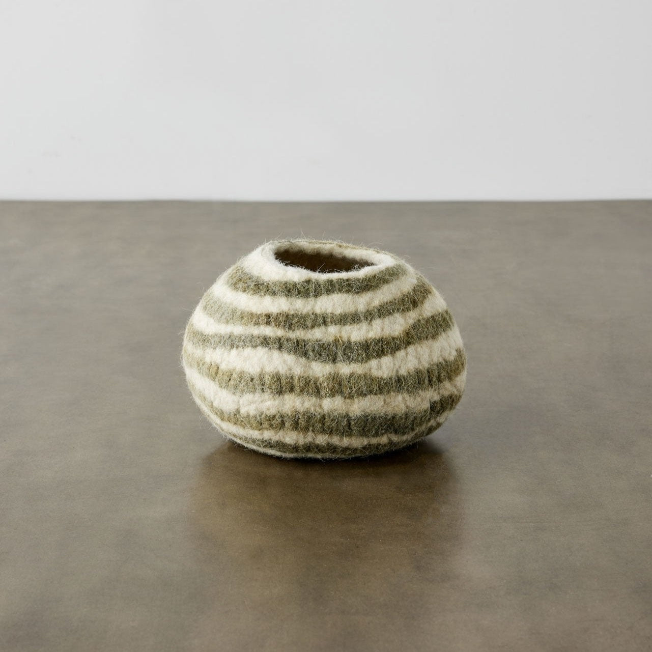 kanju Olive Green Pathways Decorative Wool Ukhamba Bowl