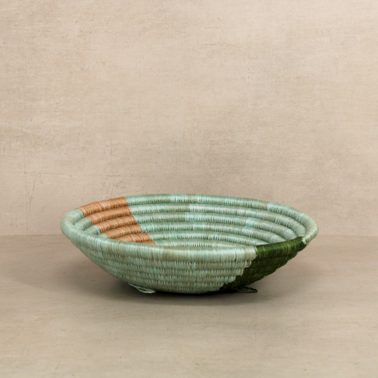 KAZI bowl Olive & Apricot Striped Woven Bowl