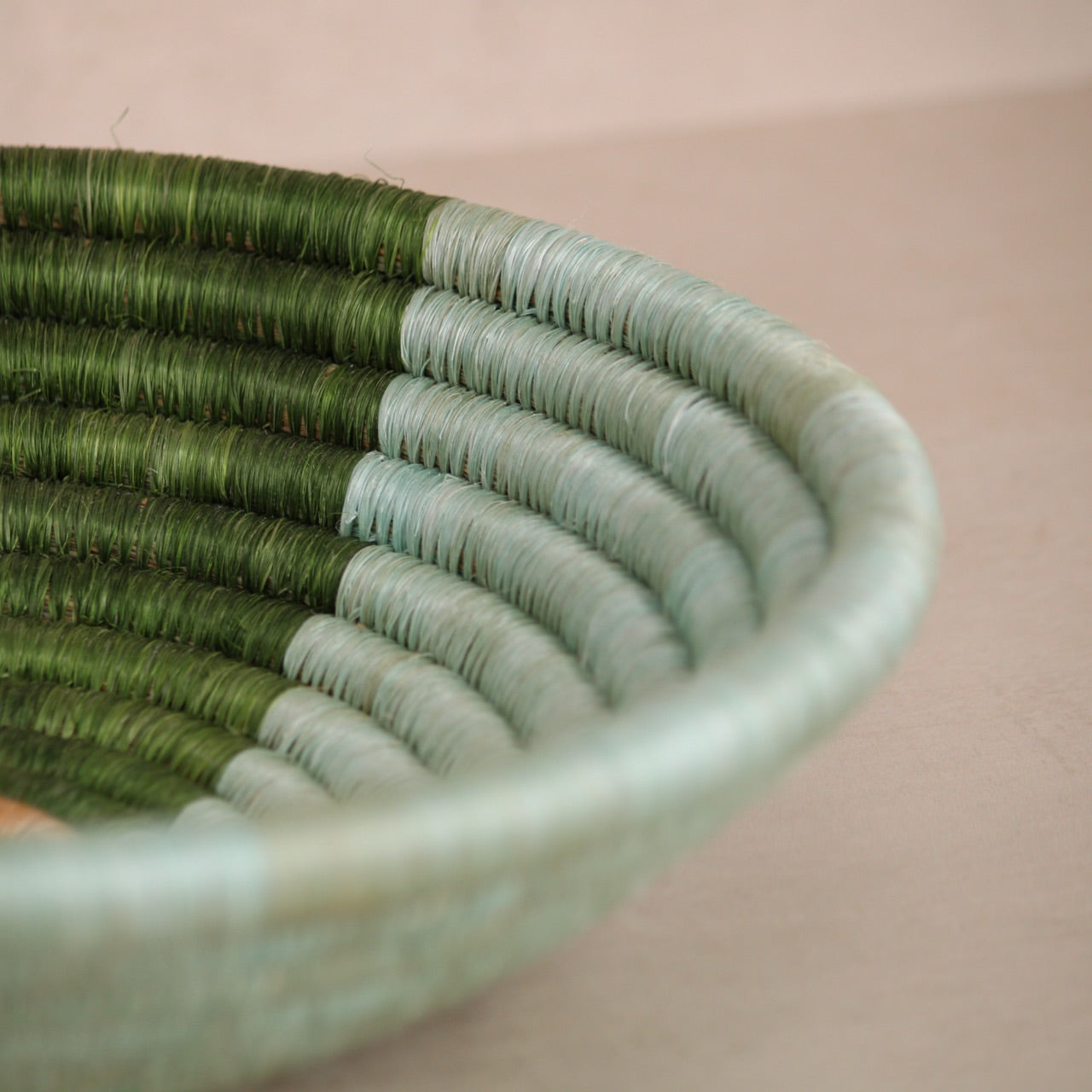 KAZI bowl Olive & Apricot Striped Woven Bowl