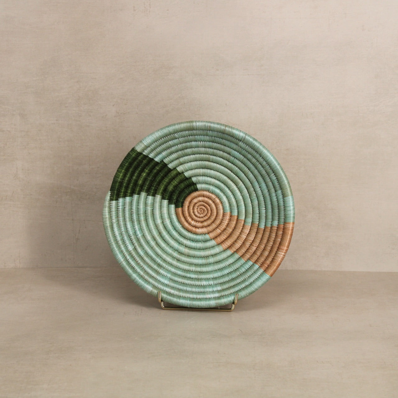 KAZI bowl Olive & Apricot Striped Woven Bowl