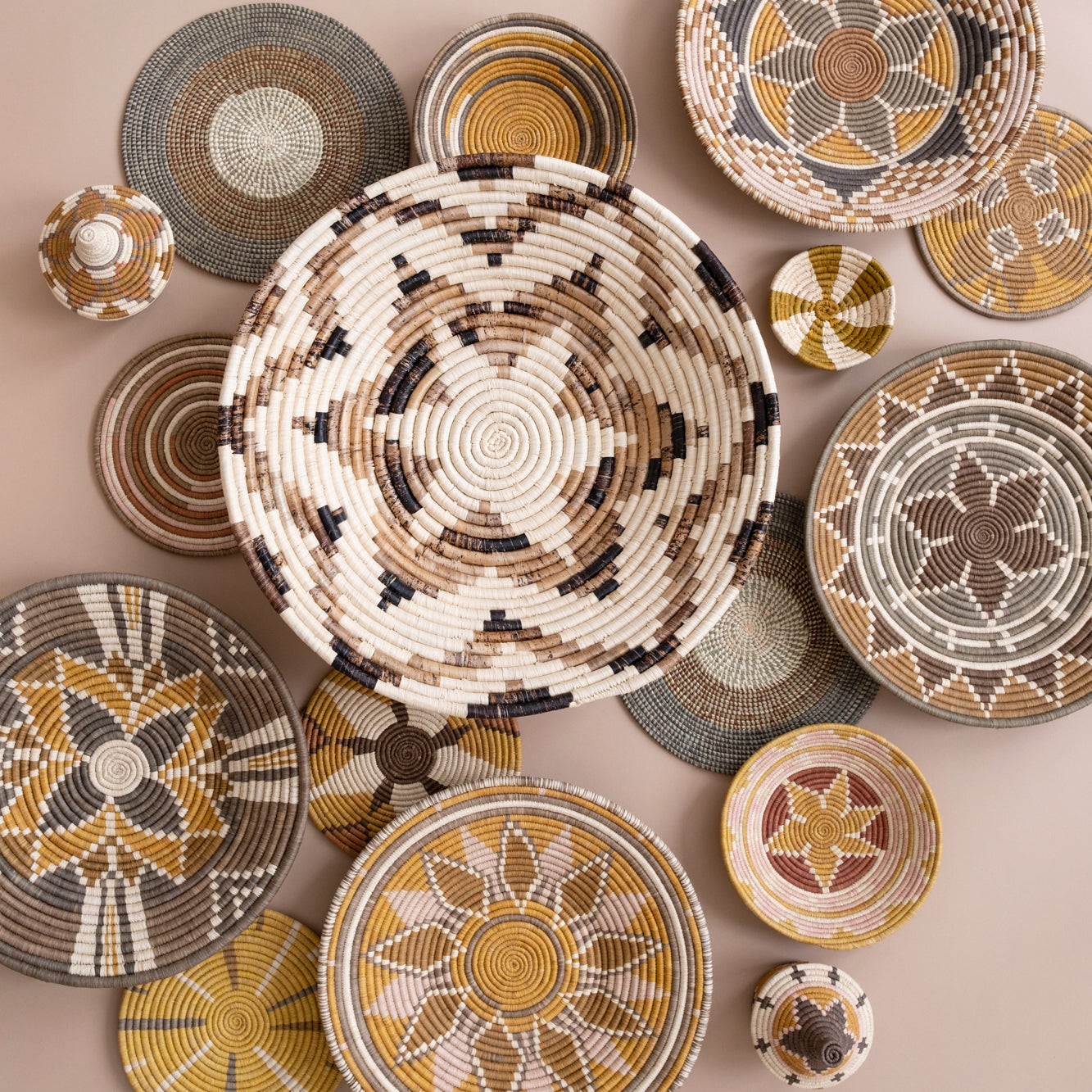 Maadili Collective Baskets Large Layered Petal Basket ~ Banana Fiber