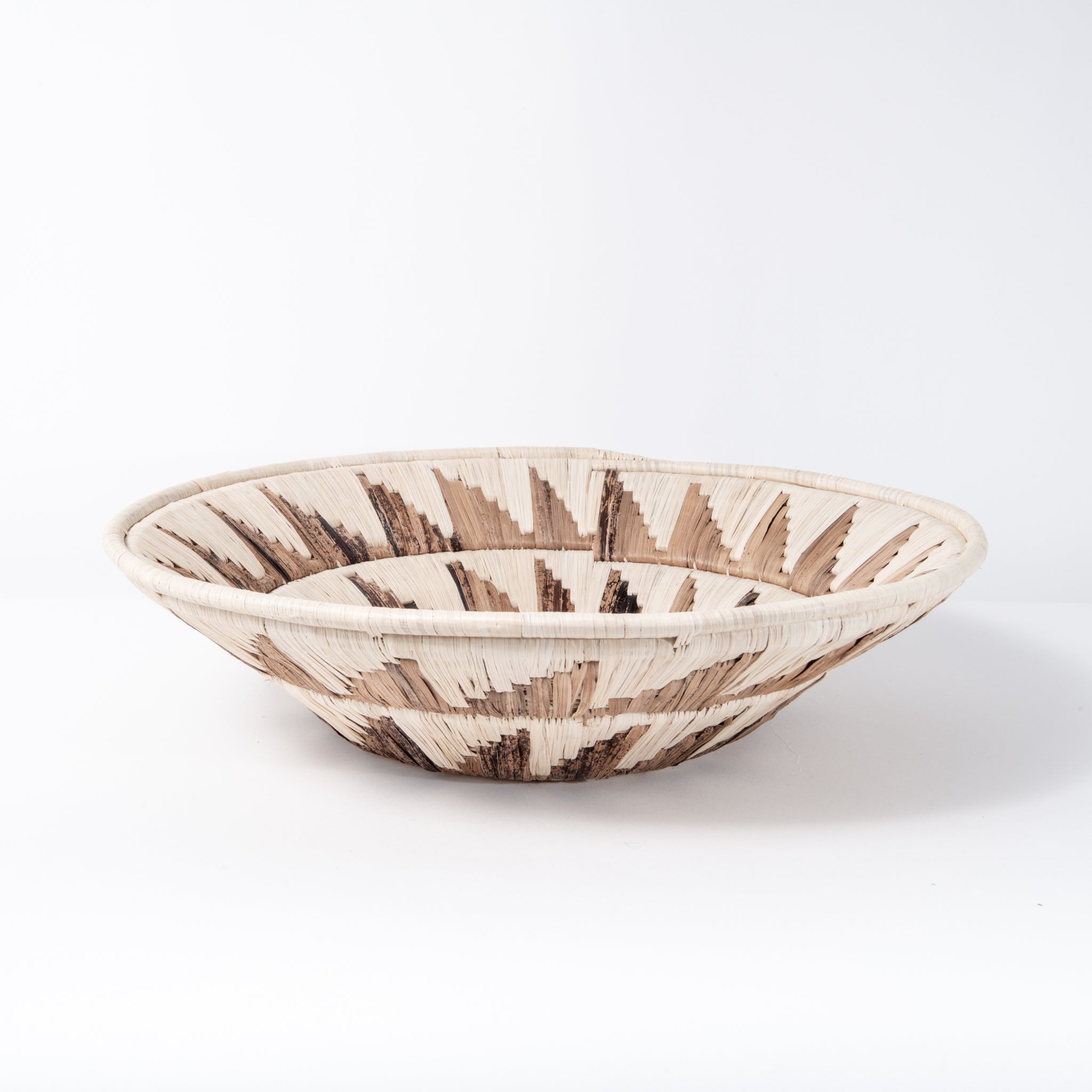 Maadili Collective Baskets Large Mayan Sun Double Weave Basket ~ Banana Fiber