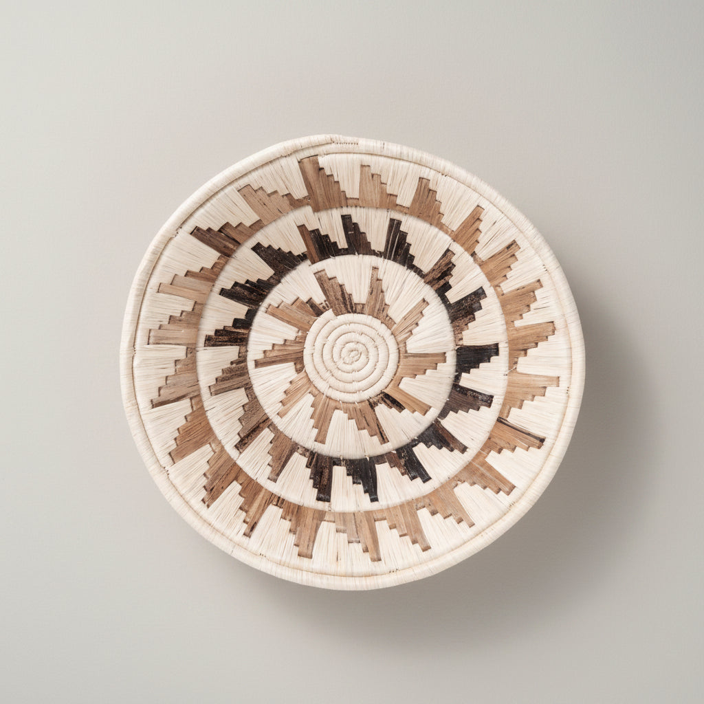 Maadili Collective Baskets Mayan Sun Double Weave Basket ~ Banana Fiber