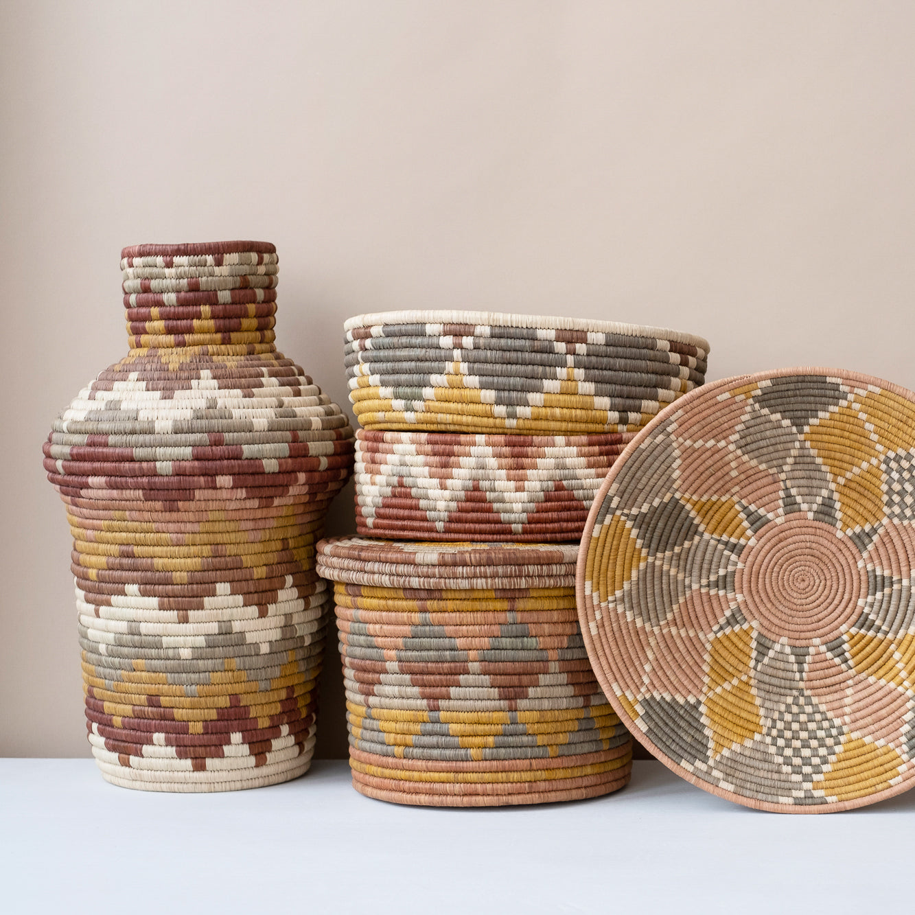 Maadili Collective Storage Baskets Blossom Lidded Basket ~ Elevate Collection
