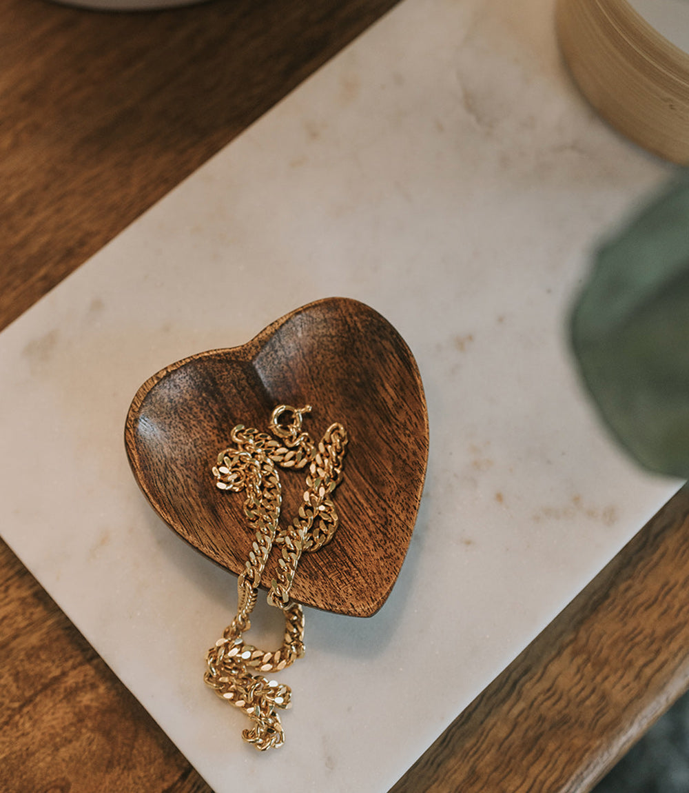 Matr Boomie Jewelry Tray Alaya Mango Wood Heart Dish