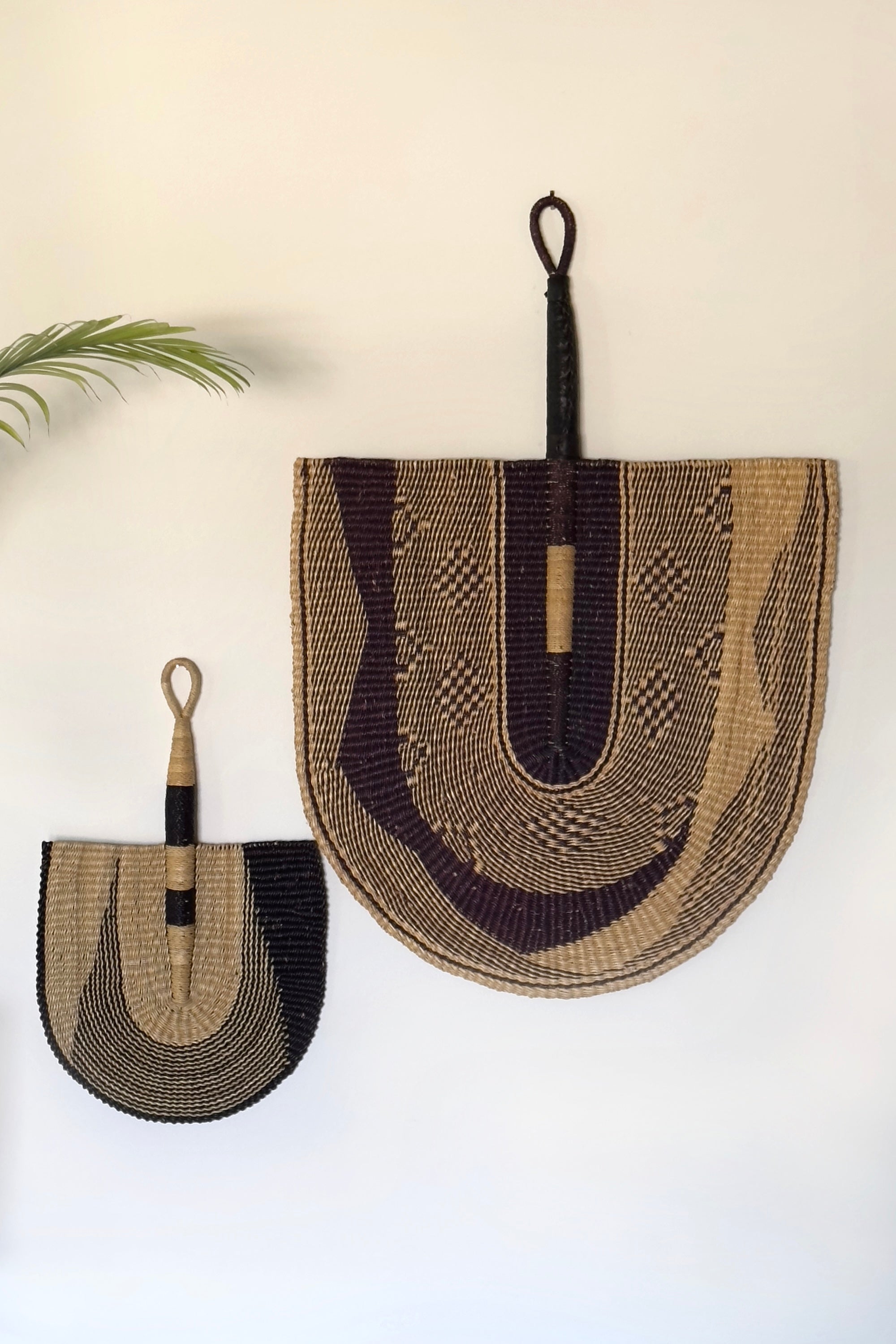 Mbare Large Fan in Natural & Black