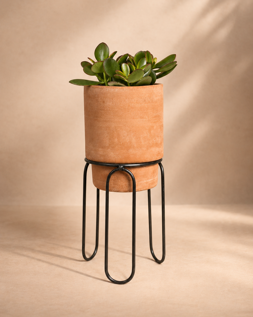 Meso Goods Planters Jaro Small Terracotta Planter with Iron Stand