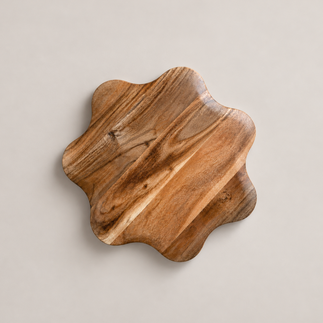 Meso Goods Trays & Risers Sari Scalloped Wood Serving Board