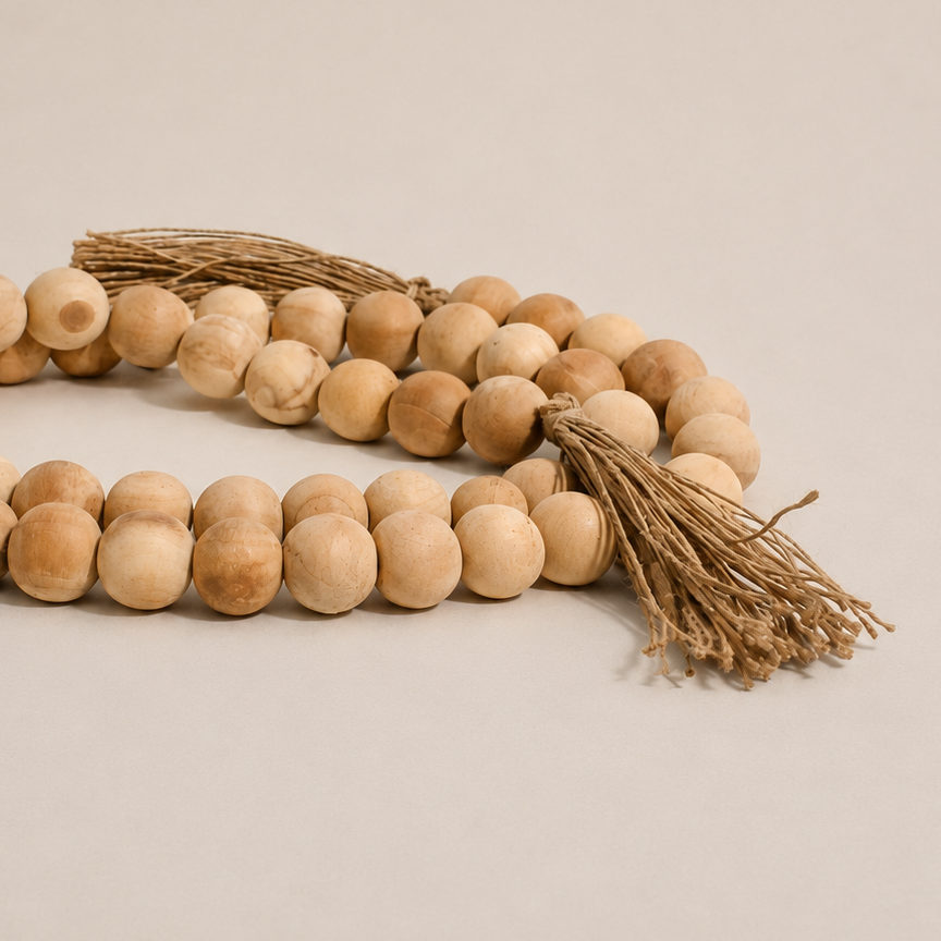 Osmos Studio Decorative Objects Artisan Wood Bead Garland