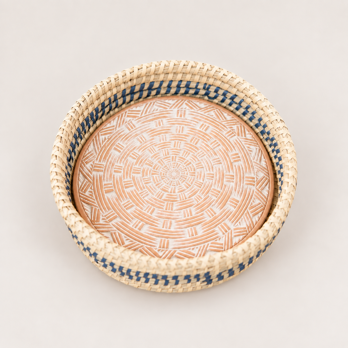 Rahab's Rope Baskets Blue Weave Round Bread Warmer