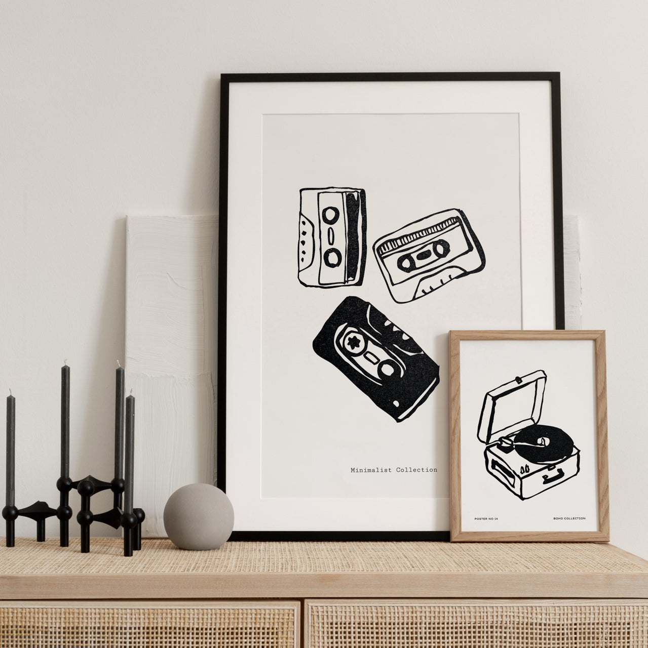 Shelf Love Collective graphic art print Cassettes Art Print