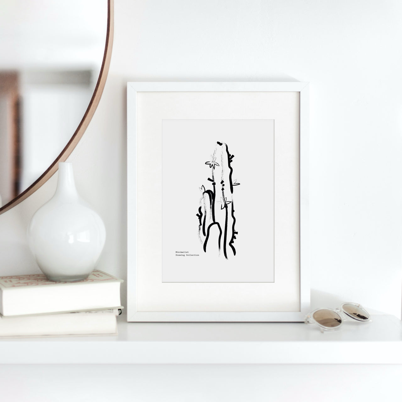 Shelf Love Print Shop graphic art print Cactus Drawing Art Print