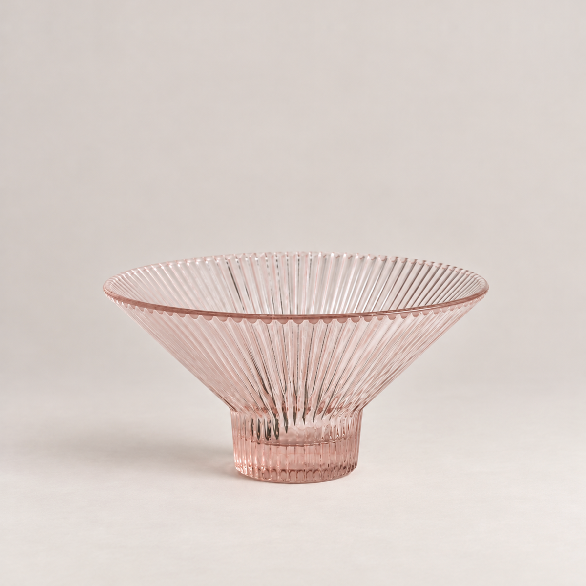 The Collective Home Bowls Blush Fluted Glass Low Bowl