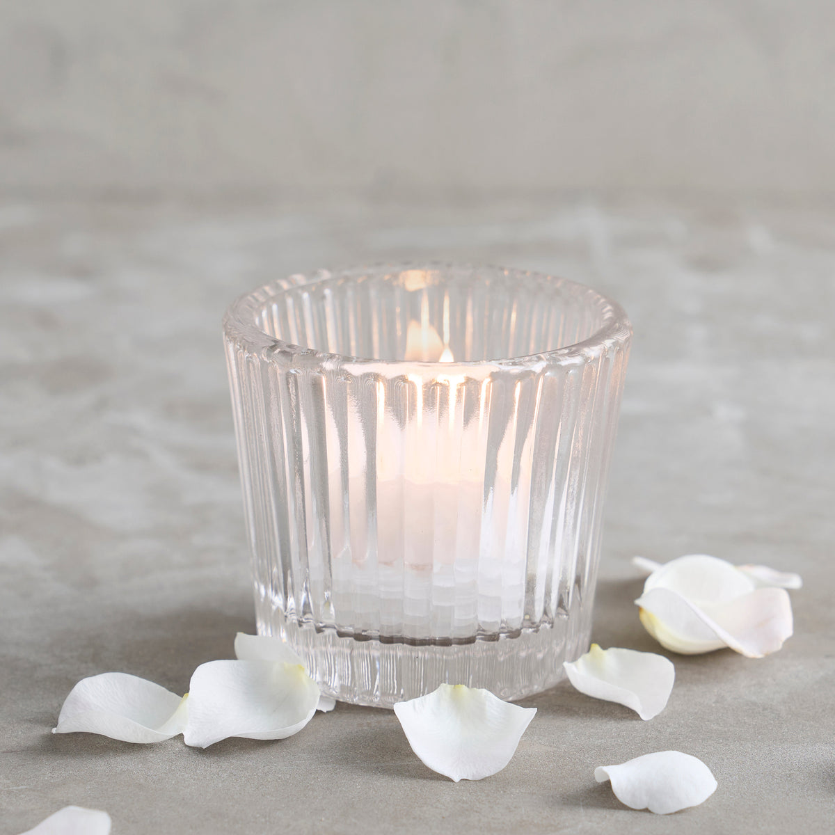 The Collective Home Candle Holders Pressed Clear Glass Tealight / Votive Holders - Set of 4