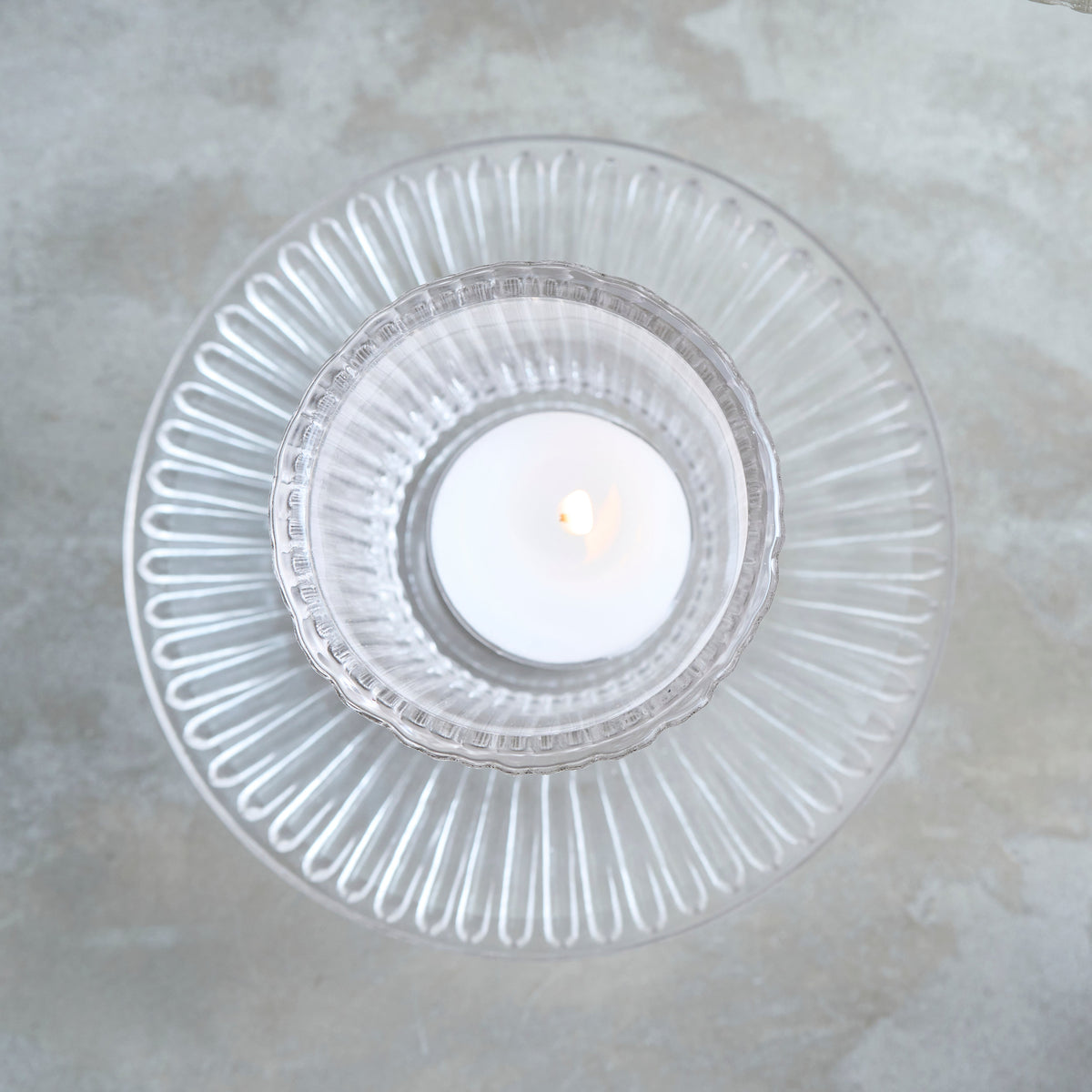 The Collective Home Candle Holders Pressed Clear Glass Tealight / Votive Holders - Set of 4