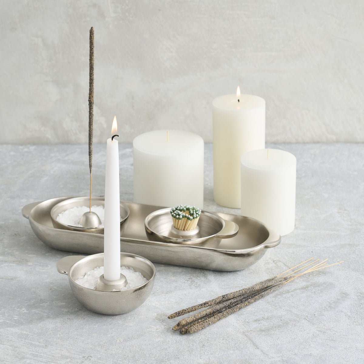 The Collective Home Candle Holders Stinson Nickel Intention Set