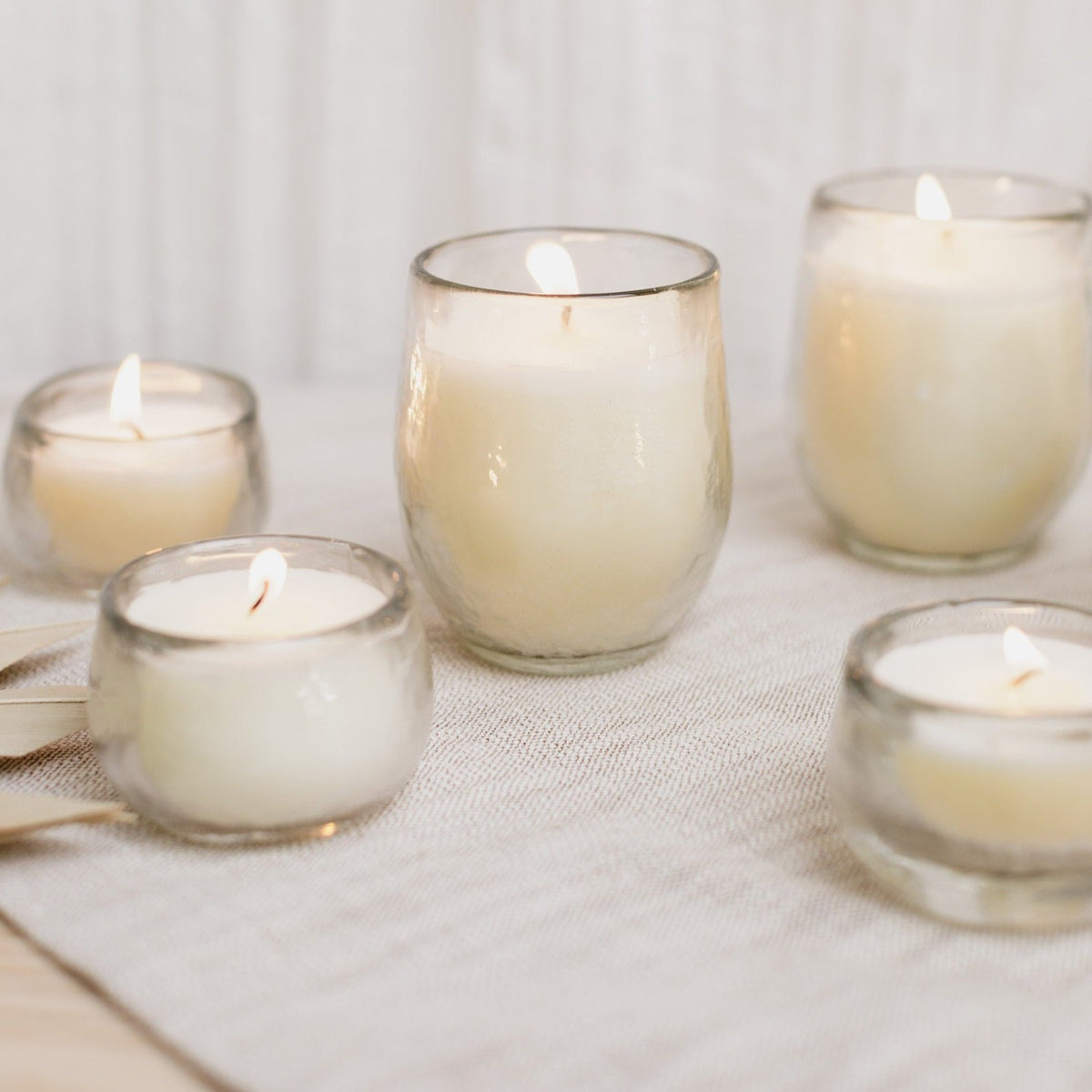 The Collective Home Candles Pebbled Filled Mini-Votive Candles - Set of 6