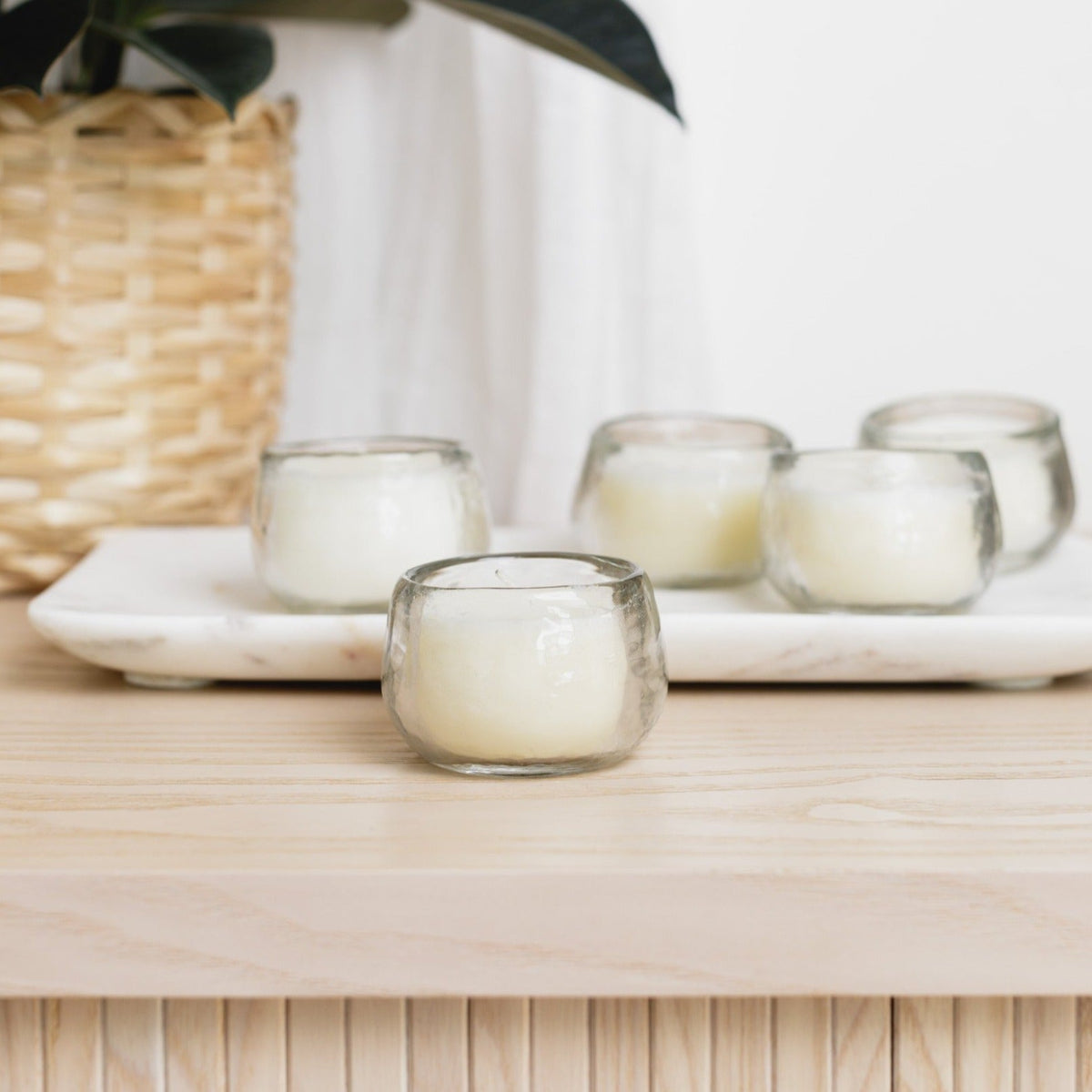The Collective Home Candles Pebbled Filled Mini-Votive Candles - Set of 6