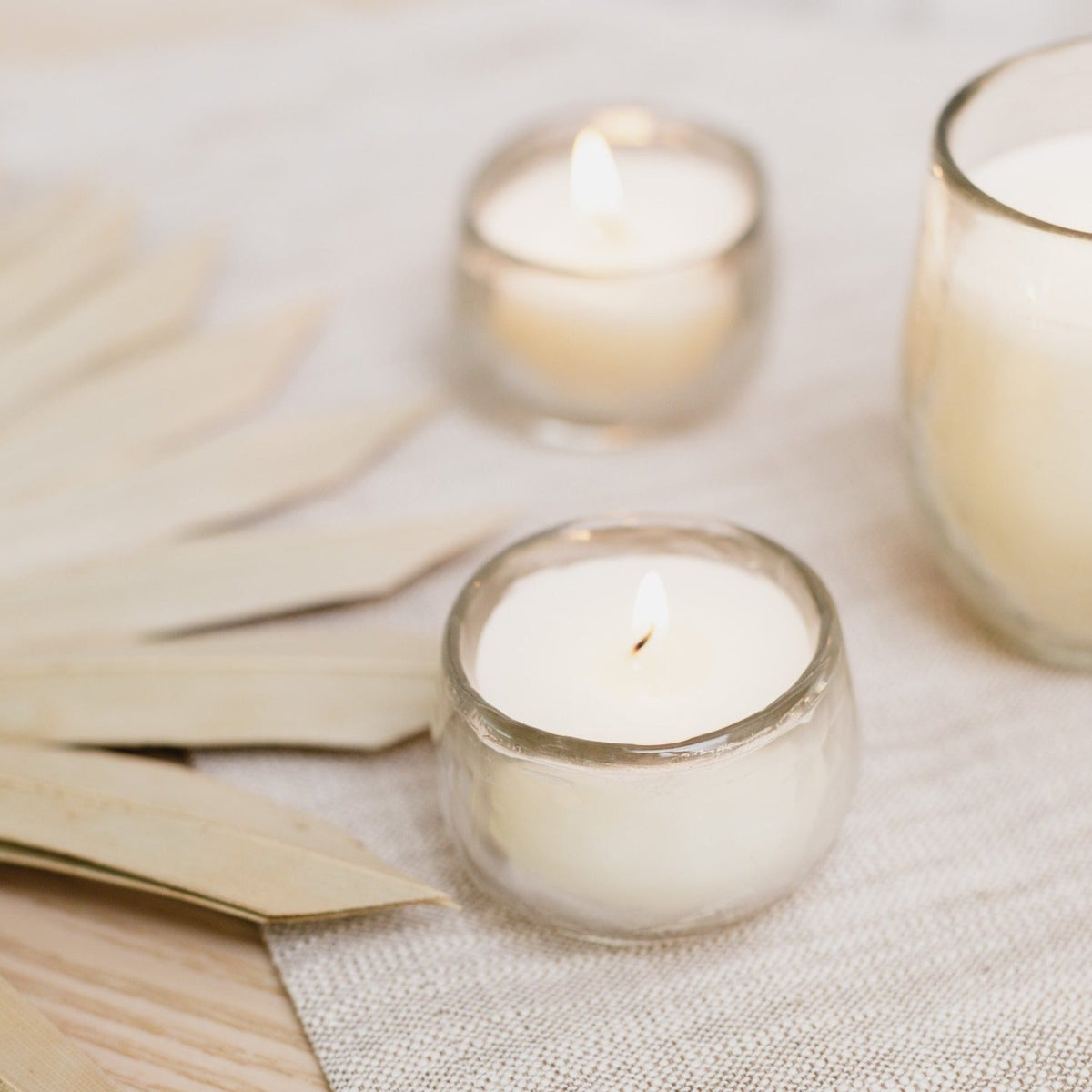 The Collective Home Candles Pebbled Filled Mini-Votive Candles - Set of 6