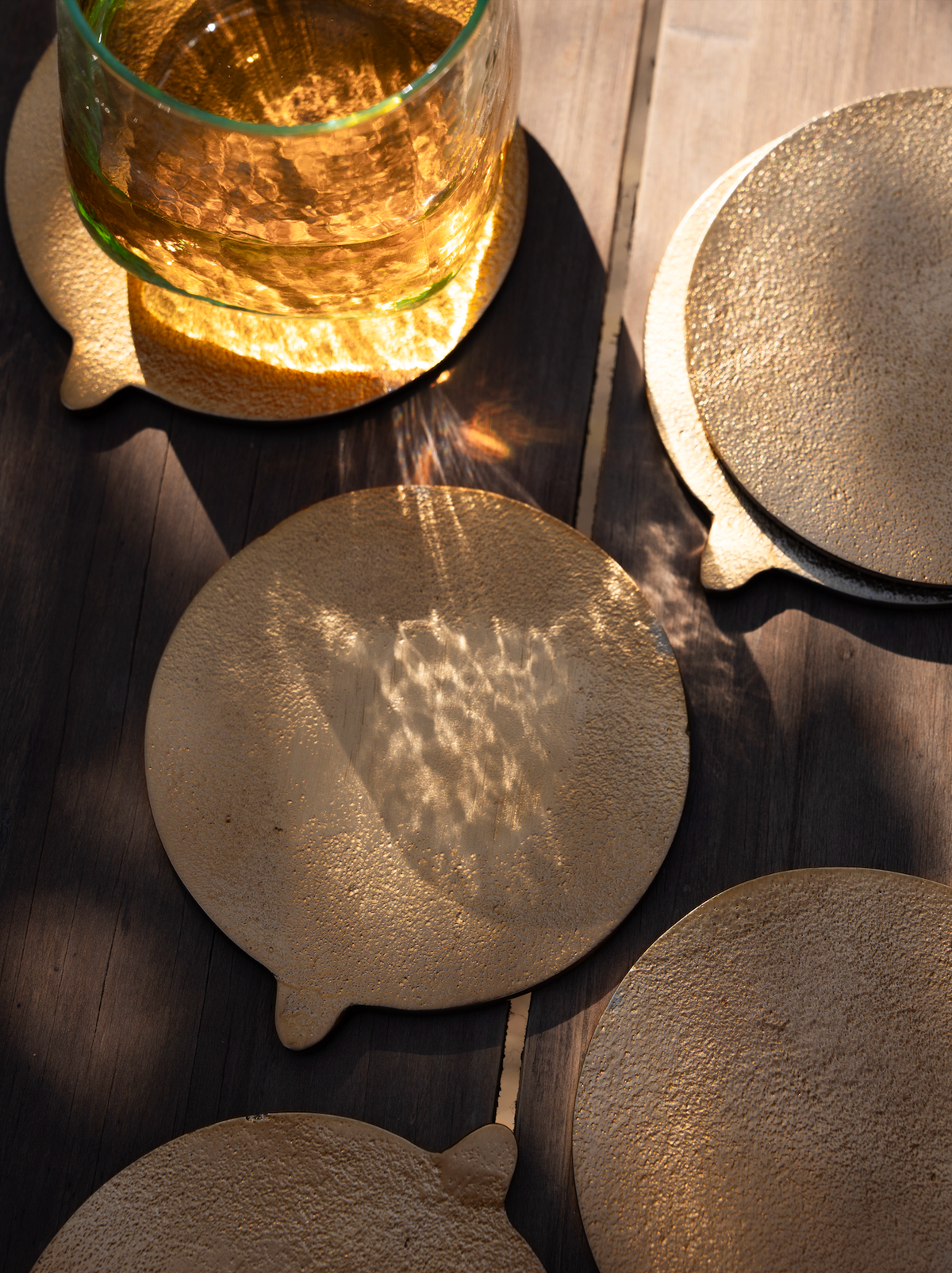 The Collective Home Coasters Stinson Antique Brass Coasters - Set of 6