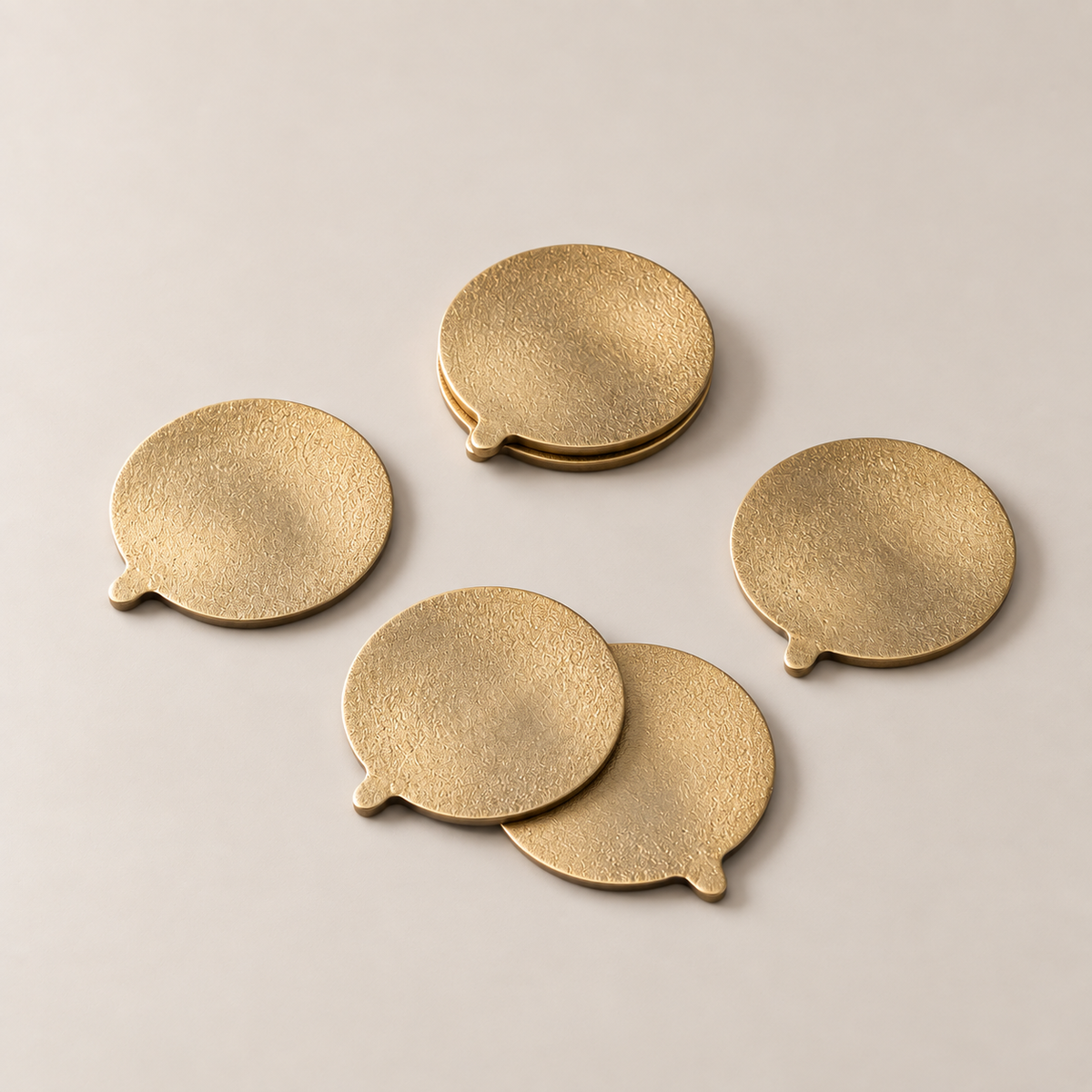 The Collective Home Coasters Stinson Antique Brass Coasters - Set of 6