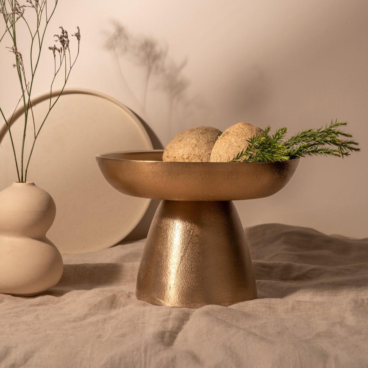 The Collective Home Serveware Stinson Antique Brass Small Pedestals - Set of 2
