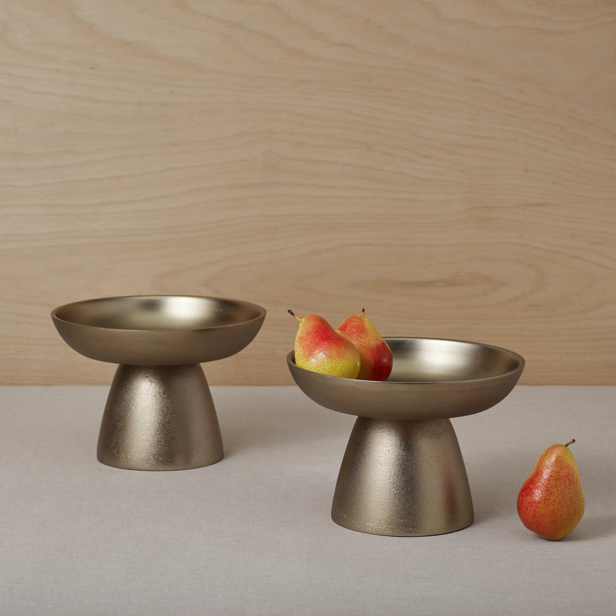 The Collective Home Serveware Stinson Antique Brass Small Pedestals - Set of 2