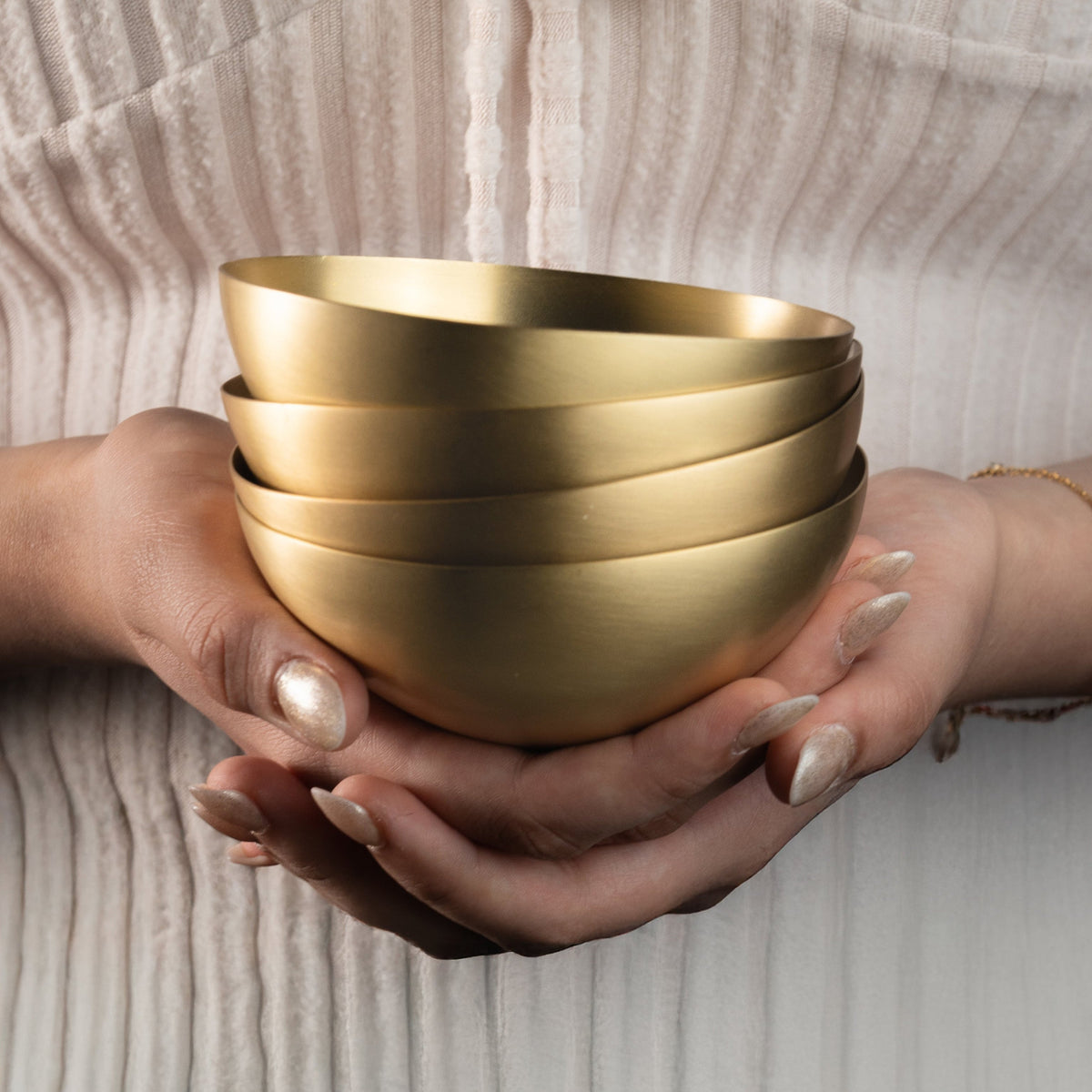 The Collective Home Serving Bowls Artisan Brass Bowls Extra Small - Set of 4