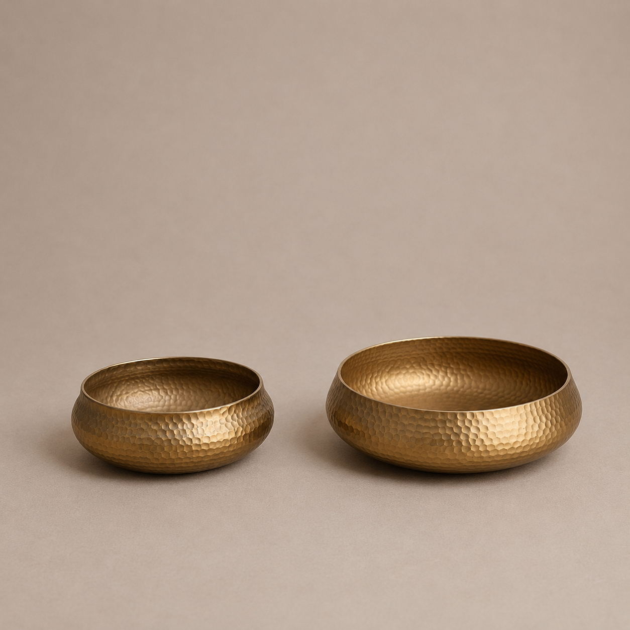 The Collective Home Tabletop Decor Pebbled Brass Bowls - Set of 2