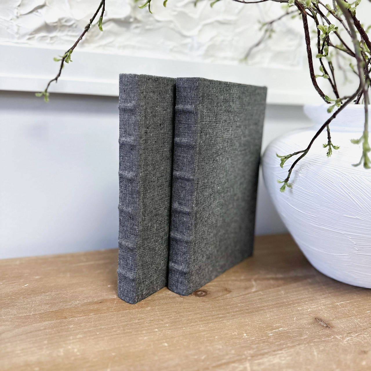 The House of Elements book Charcoal Decorative Book with Ridges