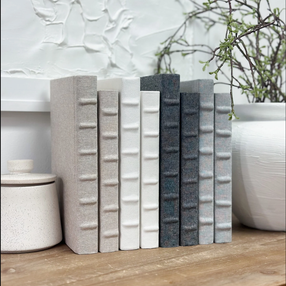 The House of Elements book Charcoal Decorative Book with Ridges