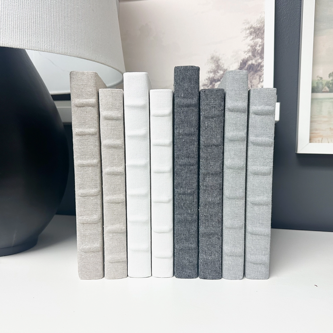 The House of Elements book Charcoal Decorative Book with Ridges