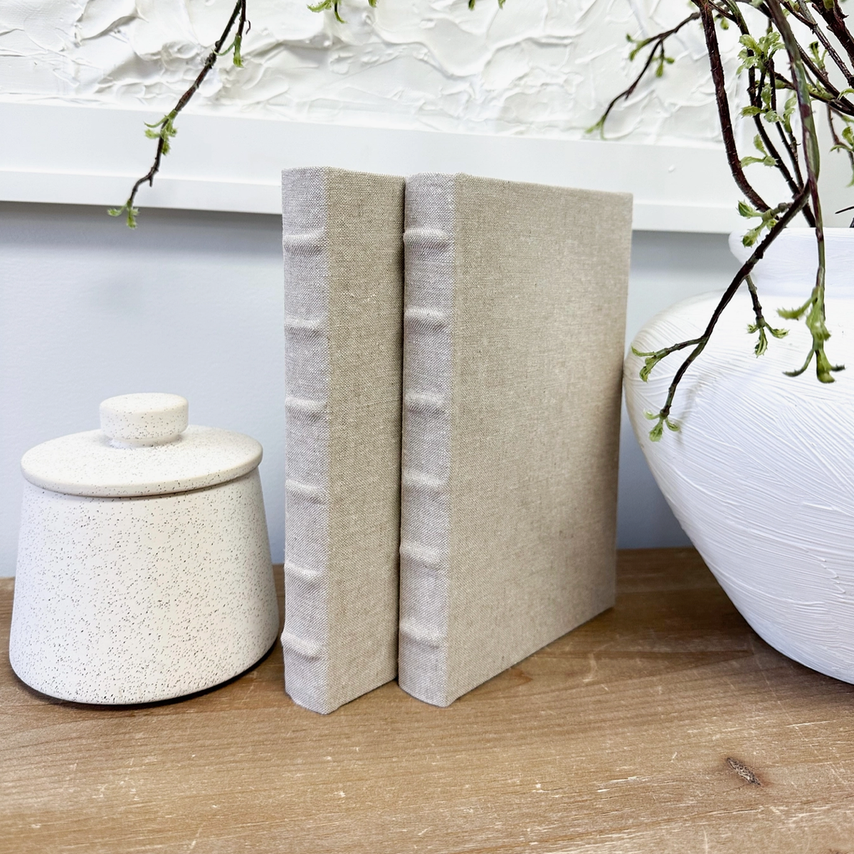 Flax Decorative Book with Ridges