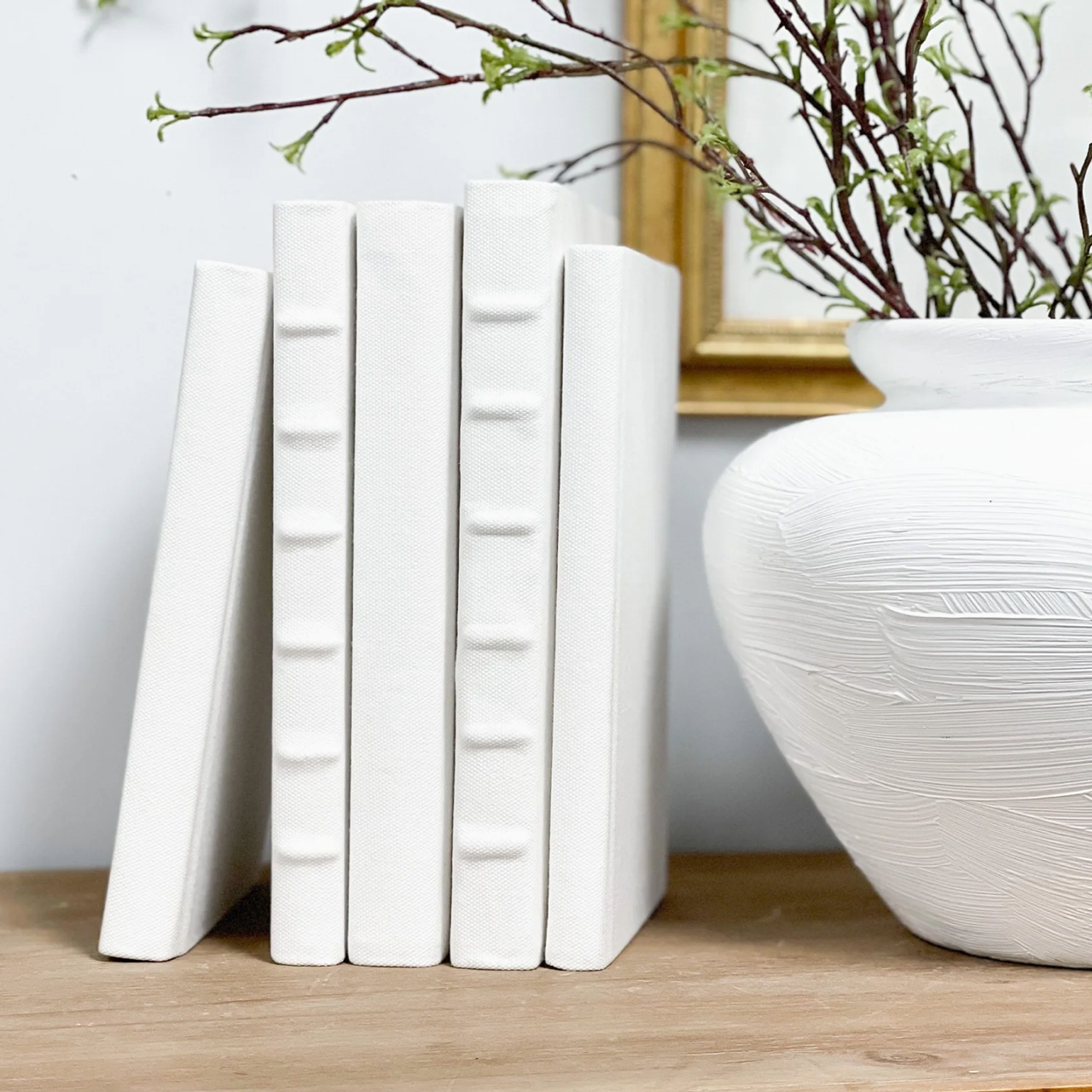 The House of Elements book White Decorative Book with Ridges