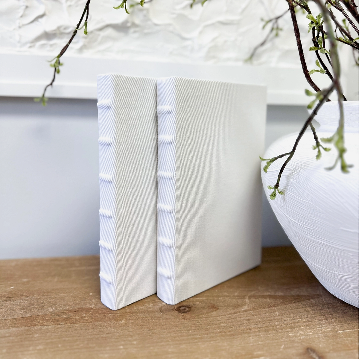 White Decorative Book with Ridges