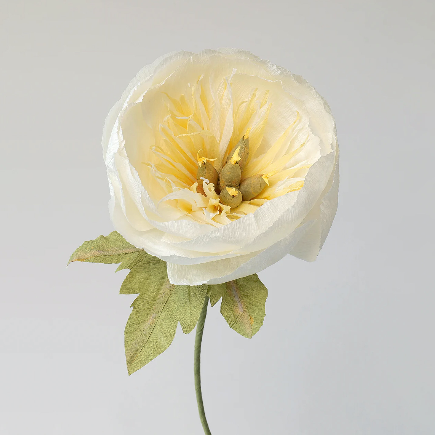 Unwilted faux flower Ivory Bowl Peony