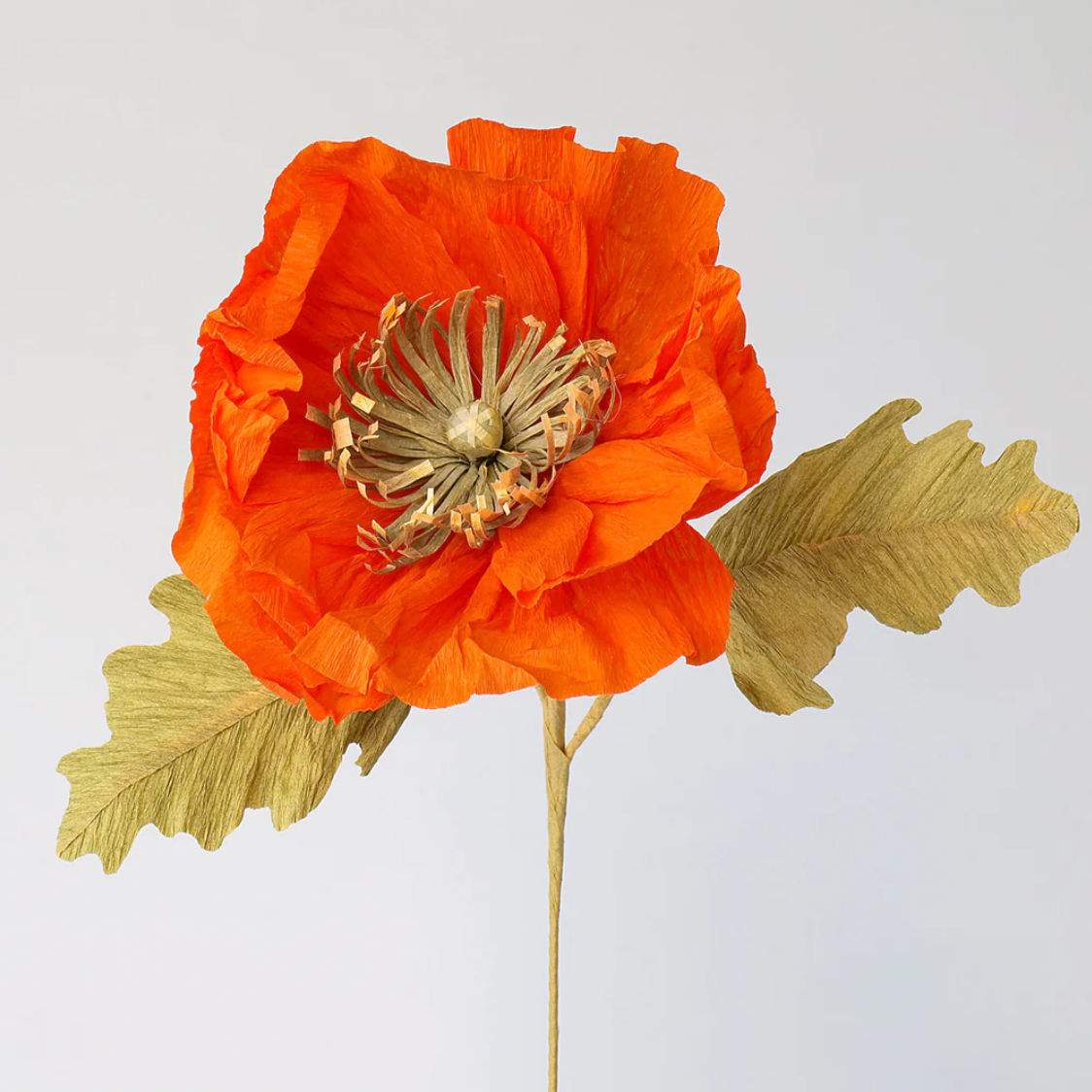 Unwilted faux flower Orange Icelandic Poppy