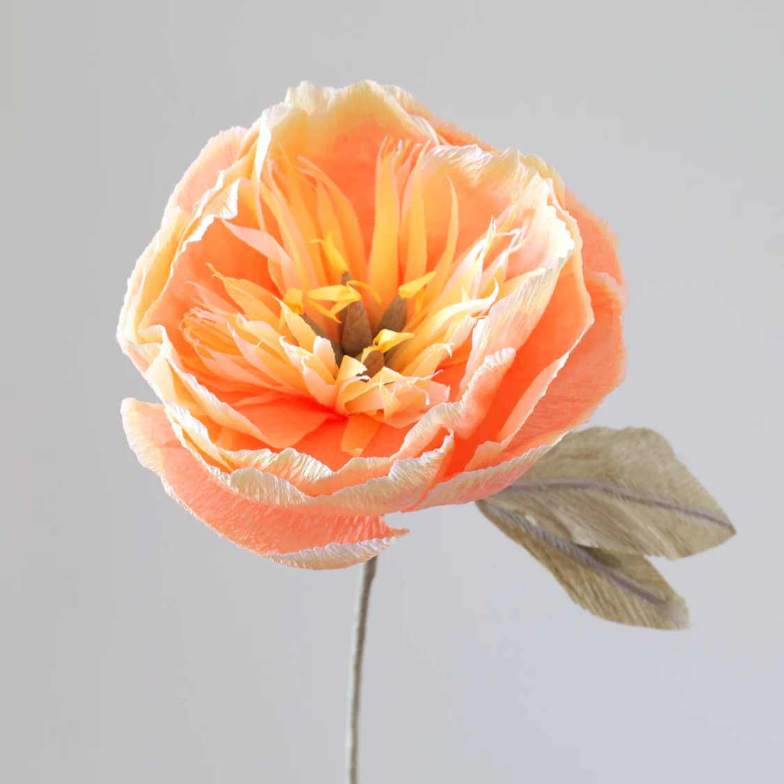 Unwilted faux flower Peach Bowl Peony