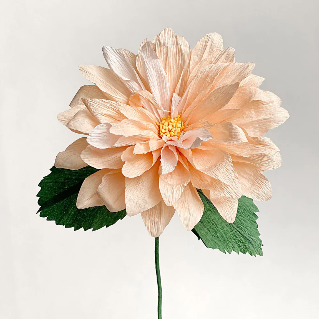 Unwilted faux flower Peach Dahlia