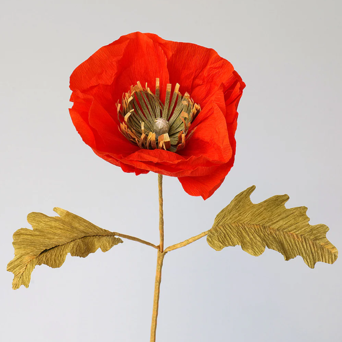 Unwilted faux flower Red Icelandic Poppy