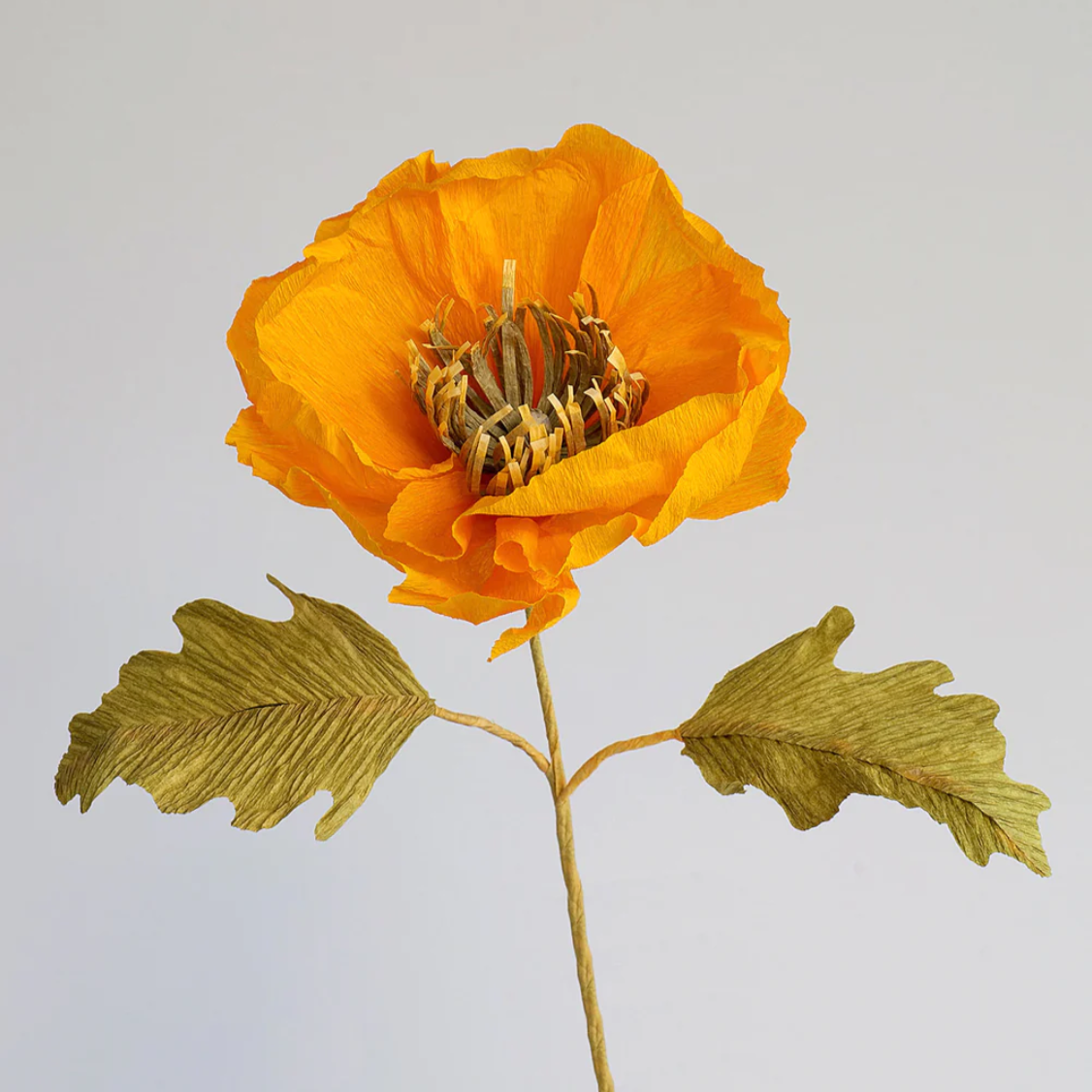 Unwilted faux flower Sunrise Orange Icelandic Poppy