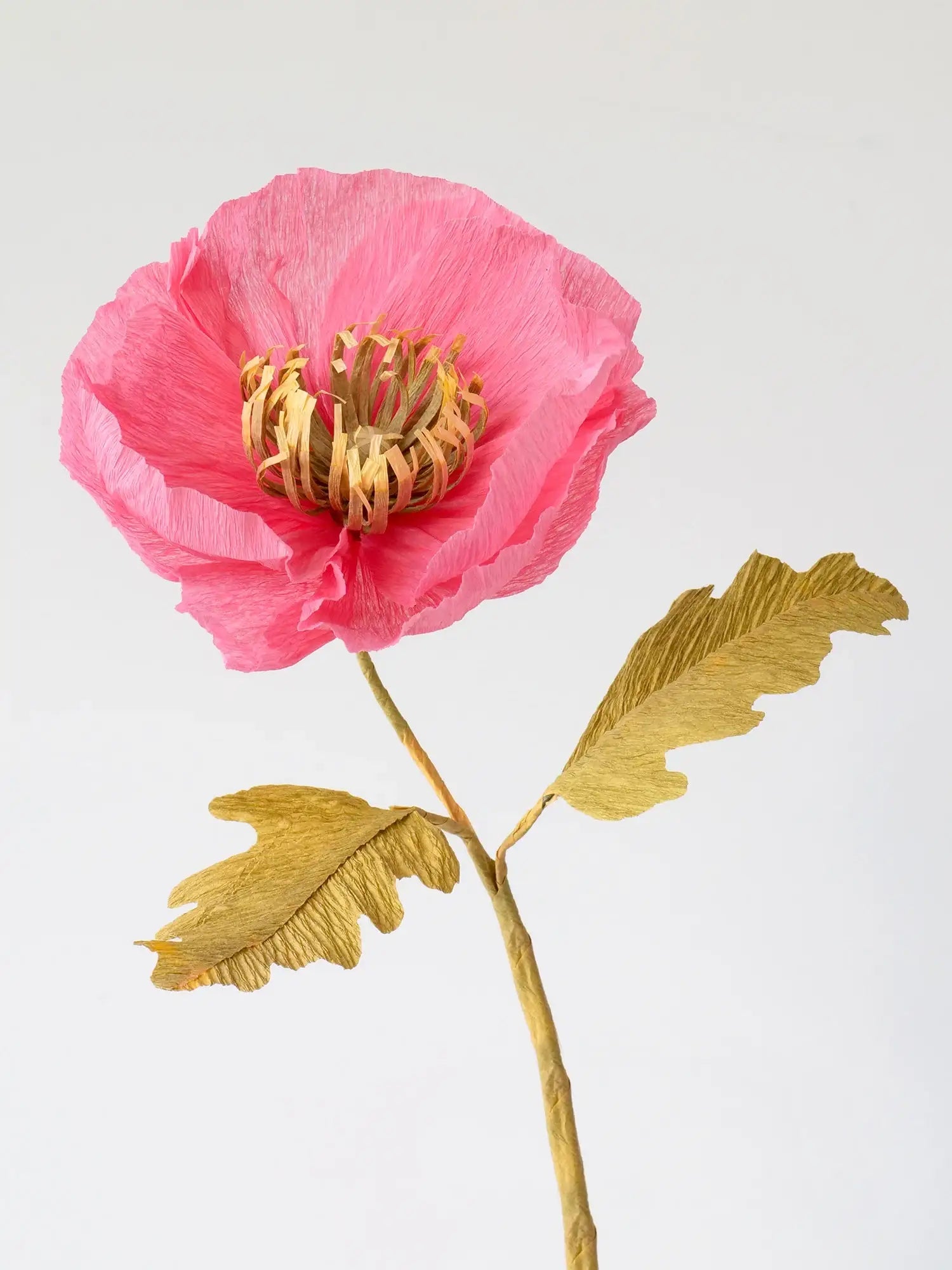 unwilted Paper Bloom Blush Icelandic Poppy Single Stem | Handcrafted Paper Flower