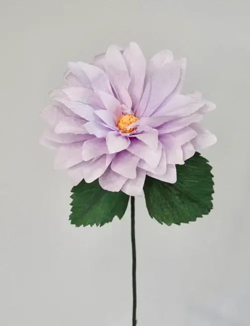 unwilted Paper Bloom Lavender Dahlia Single Stem | Handcrafted Paper Flower