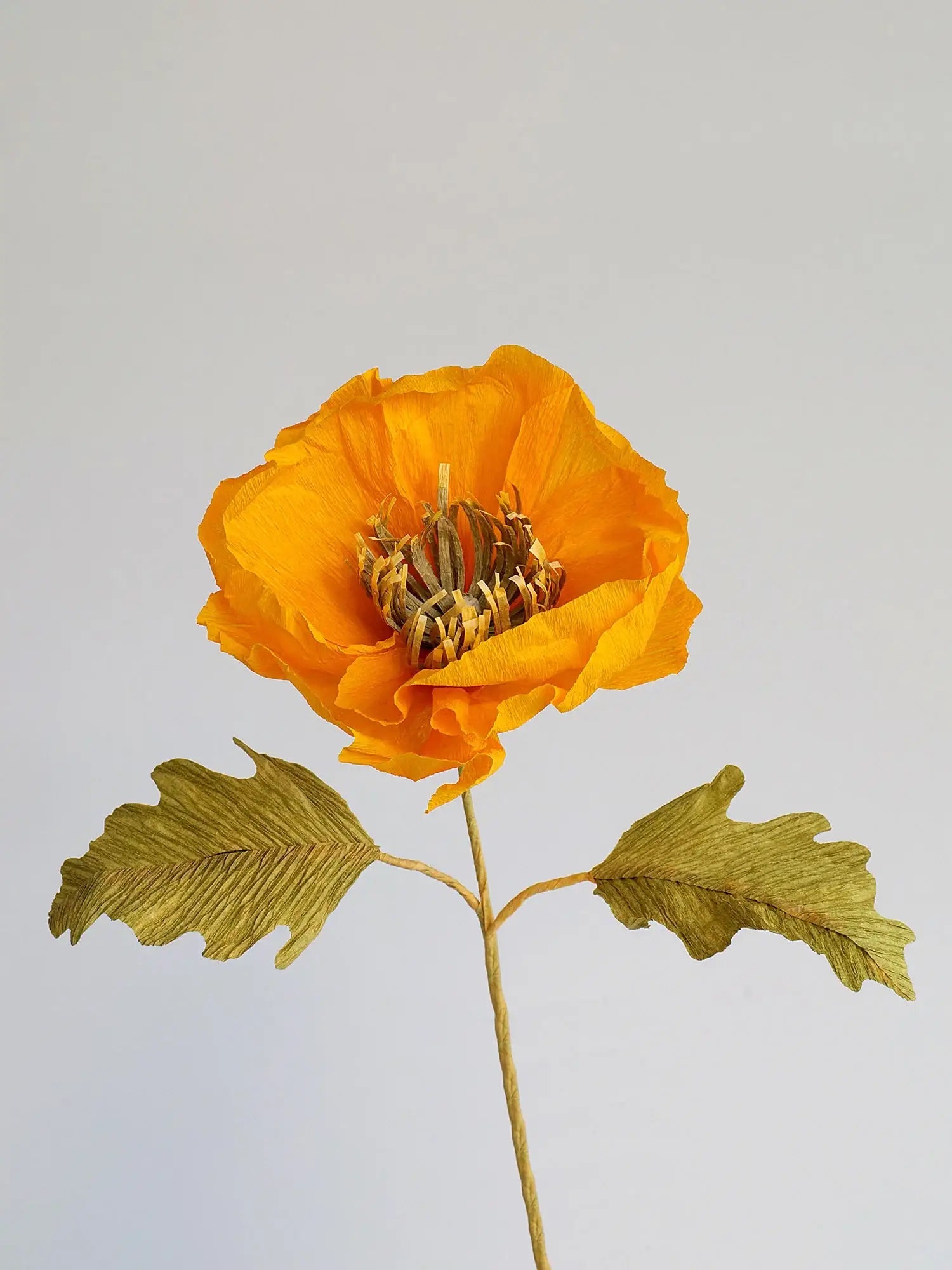 unwilted Paper Bloom Sunrise Icelandic Poppy Single Stem | Handcrafted Paper Flower